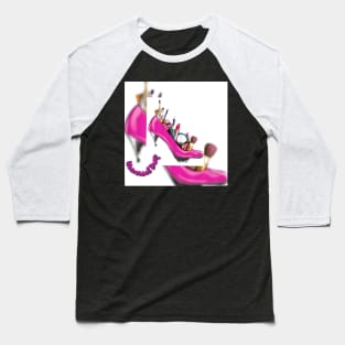 Universal Drip Pink High Heel Baseball T-Shirt